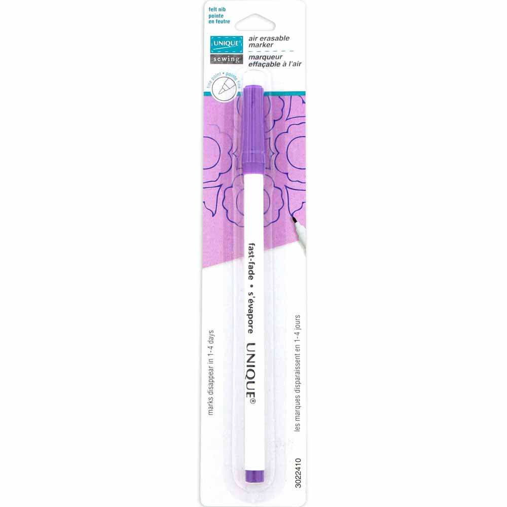 UNIQUE SEWING Fast‑Fade Marking Pen – Purple, Fine Point
