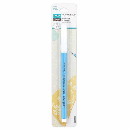 UNIQUE SEWING Wash‑Out Marker — Light Blue, Fine Point
