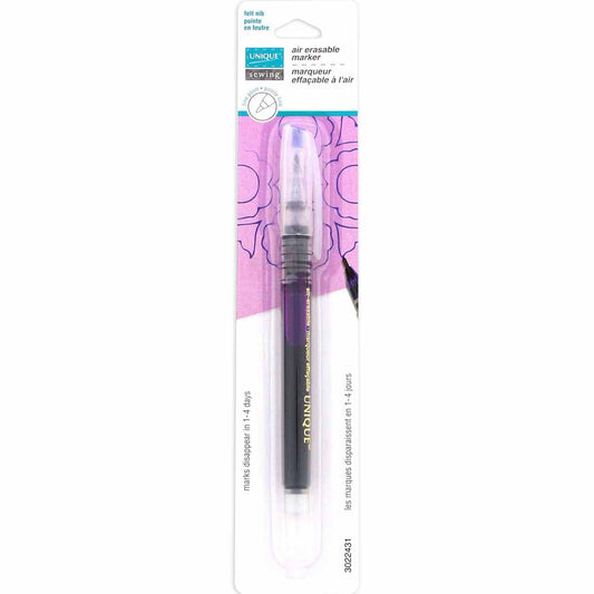UNIQUE SEWING Air‑Erasable Fabric Marker — Fine, Purple