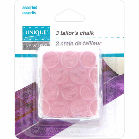 UNIQUE SEWING Tailor’s Chalk — Assorted Colours, 3 pcs with Case