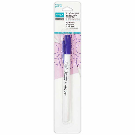 UNIQUE SEWING Fast‑Fade Fabric Marker with Eraser Tip — Purple