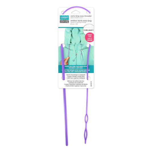 UNIQUE SEWING Extra‑Long Easy Threader — Flexible Bodkin