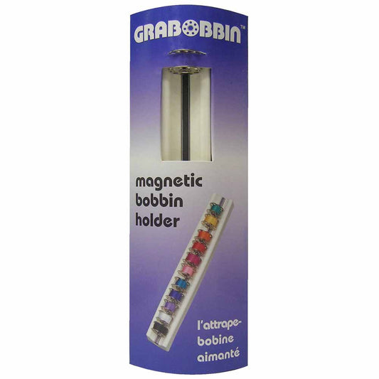 GRABBIT Grabobbin Magnetic Bobbin Holder Holds 16 Steel Bobbins White