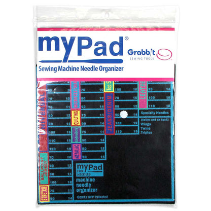 GRABBIT MyPad Machine Needle Organizer 6.5 x 6.5 in Felt Pad With Flower Pin