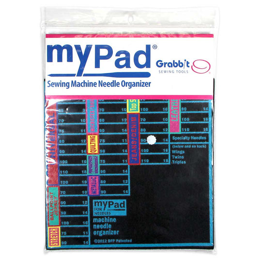 GRABBIT MyPad Machine Needle Organizer 6.5 x 6.5 in Felt Pad With Flower Pin