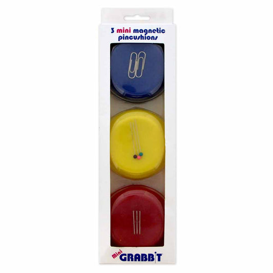 GRABBIT Mini Magnetic Pincushions 3-Pack 3 In Assorted Colours