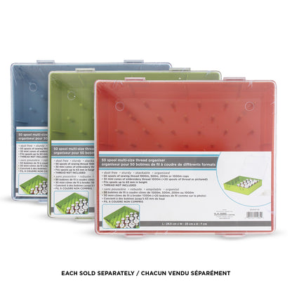 HEMLINE Machine Embroidery Thread Organiser Assorted Case Colours