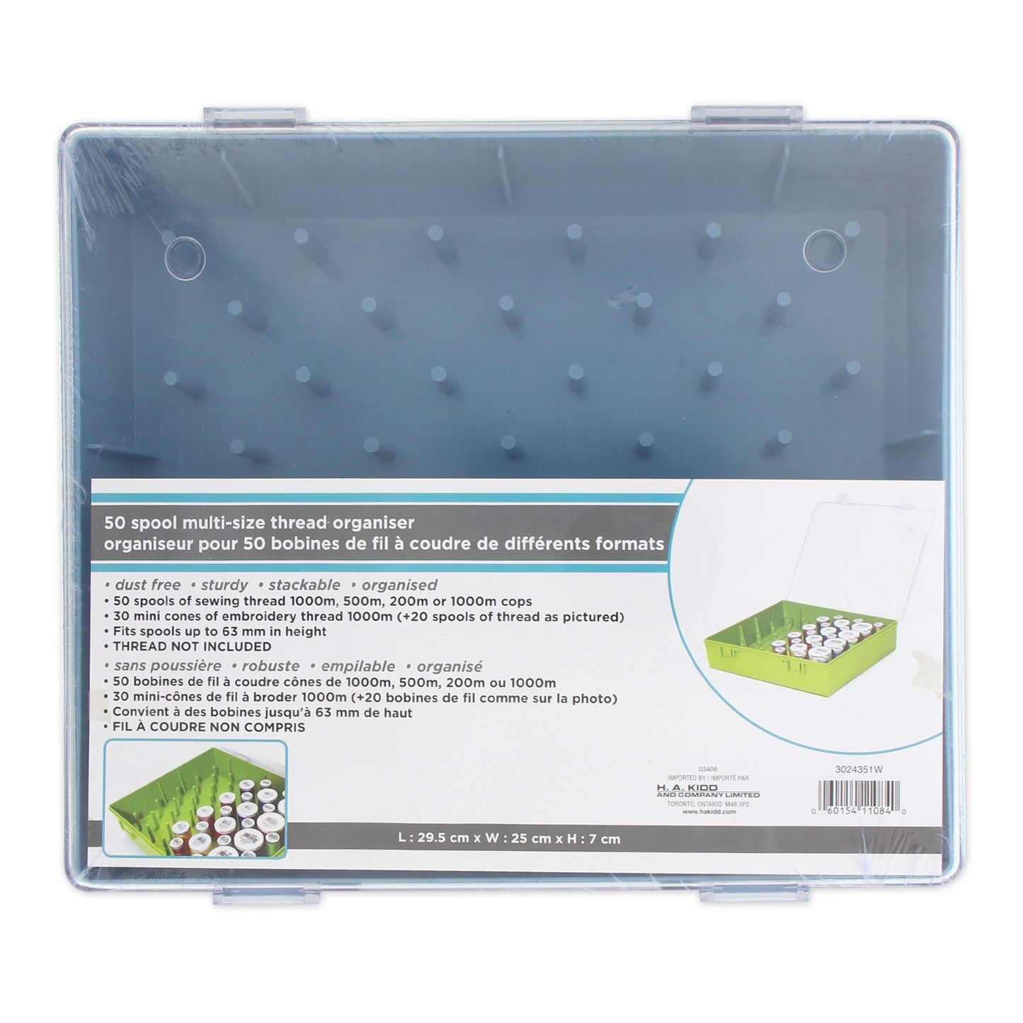 HEMLINE Machine Embroidery Thread Organiser Assorted Case Colours