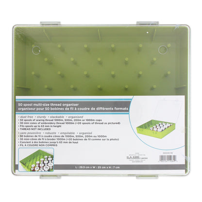 HEMLINE Machine Embroidery Thread Organiser Assorted Case Colours