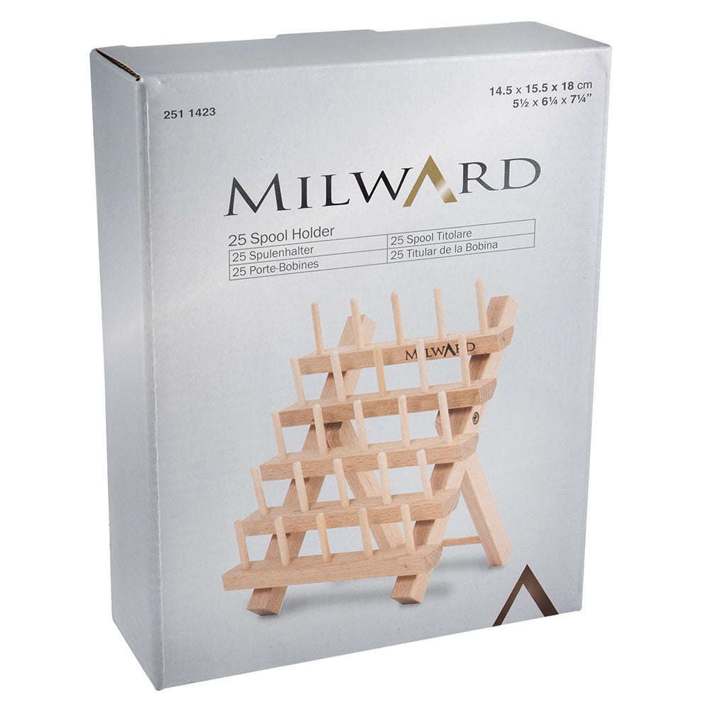 MILWARD Wooden Thread Stand Beech Wood Holds 25 Spools