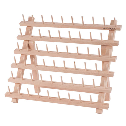 MILWARD Wooden Thread Stand Beech Wood Holds 60 Spools