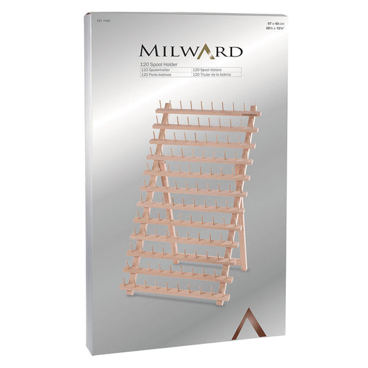 MILWARD Wooden Thread Stand Beech Wood Holds 120 Spools