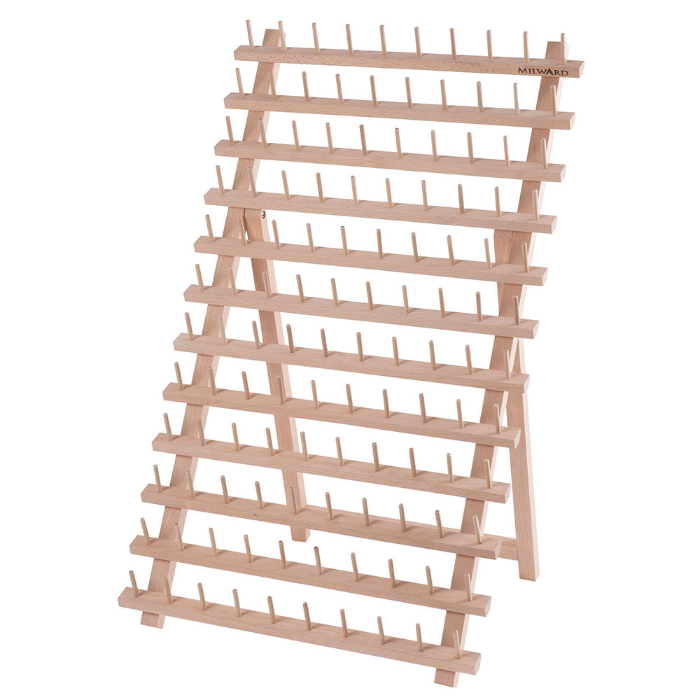 MILWARD Wooden Thread Stand Beech Wood Holds 120 Spools