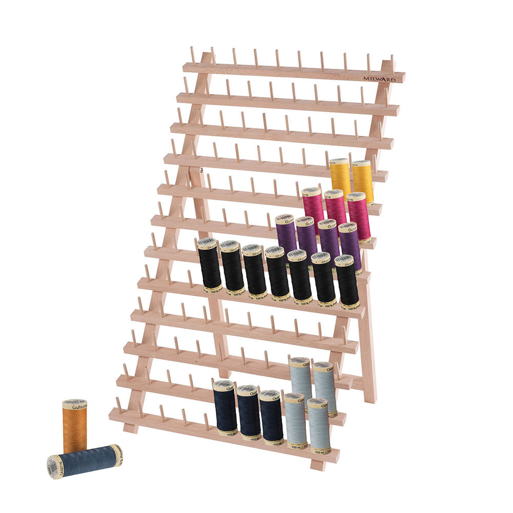 MILWARD Wooden Thread Stand Beech Wood Holds 120 Spools