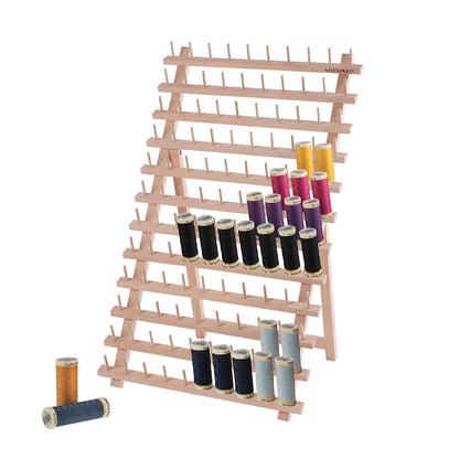 MILWARD Wooden Thread Stand Beech Wood Holds 120 Spools