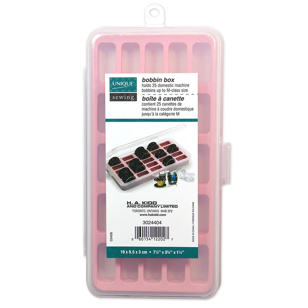 UNIQUE SEWING 25‑Pc Bobbin Box – Empty – Foam Insert for Class M Bobbins