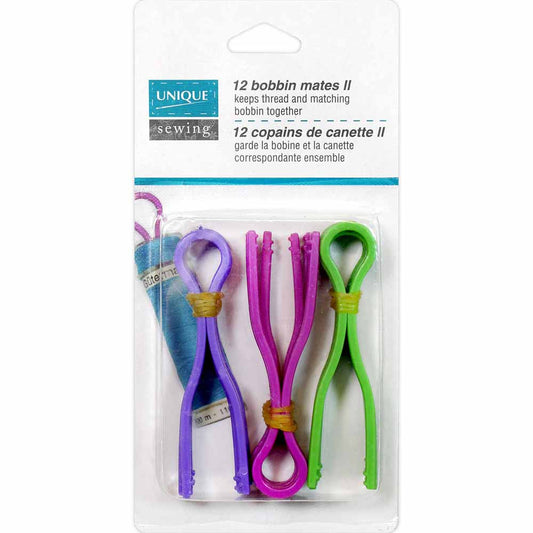 UNIQUE SEWING Bobbin Mates II — Assorted Colours — 12 pcs