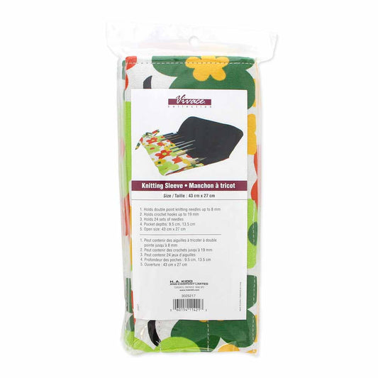 VIVACE Knitting Needle Sleeve – 43 × 27 cm (17″ × 11″) – Floral