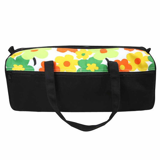 VIVACE Knitting Bag – 43 × 15 × 15 cm (17″ × 6″ × 6″) – Black with Floral