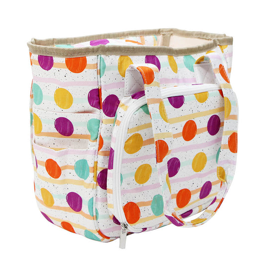 VIVACE Knitting Tote – Fluorescent Yarn Balls – 30 × 28 × 14 cm