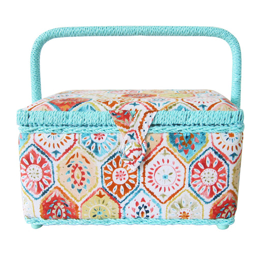 VIVACE Medium Sewing Basket – Multi – 25 × 19 × 15 cm (10 × 7½ × 5¾ in)