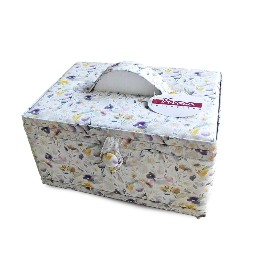 VIVACE Medium Sewing Basket – Assorted Prints – 25 × 19 × 15 cm (10 × 7½ × 5¾ in)