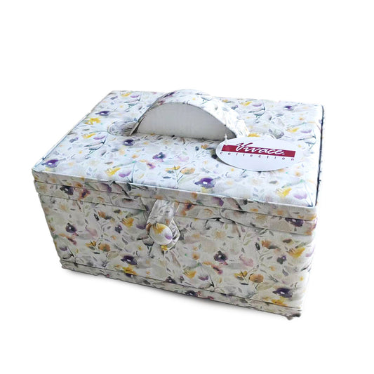 VIVACE Medium Sewing Basket – Assorted Prints – 25 × 19 × 15 cm (10 × 7½ × 5¾ in)