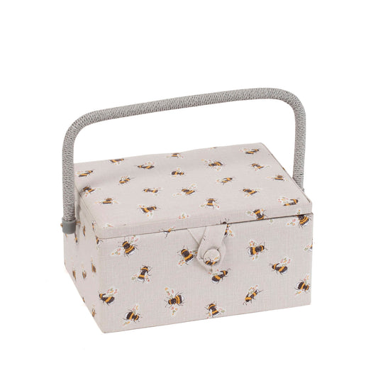 HOBBY GIFT Medium Sewing Basket, Bee, Approx. 25.5 × 18.5 × 14.5 cm