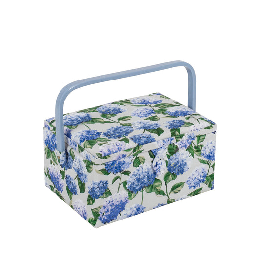 HOBBY GIFT Medium Sewing Basket, Hydrangea, Approx. 25.5 × 18.5 × 14.5 cm