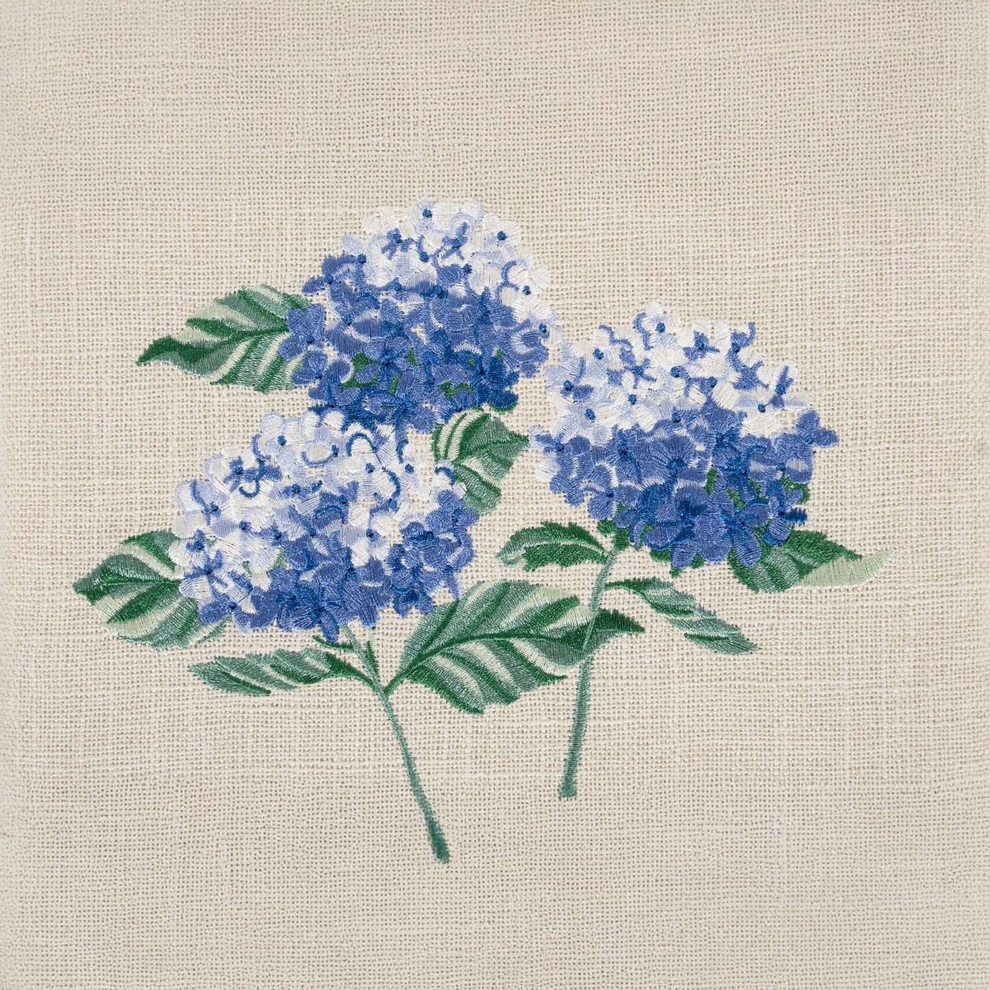 HOBBY GIFT Medium Sewing Basket, Embroidered Hydrangea, Approx. 25.5 × 18.5 × 14.5 cm