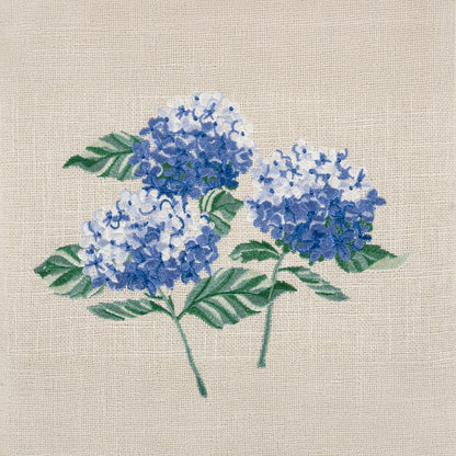 HOBBY GIFT Medium Sewing Basket, Embroidered Hydrangea, Approx. 25.5 × 18.5 × 14.5 cm