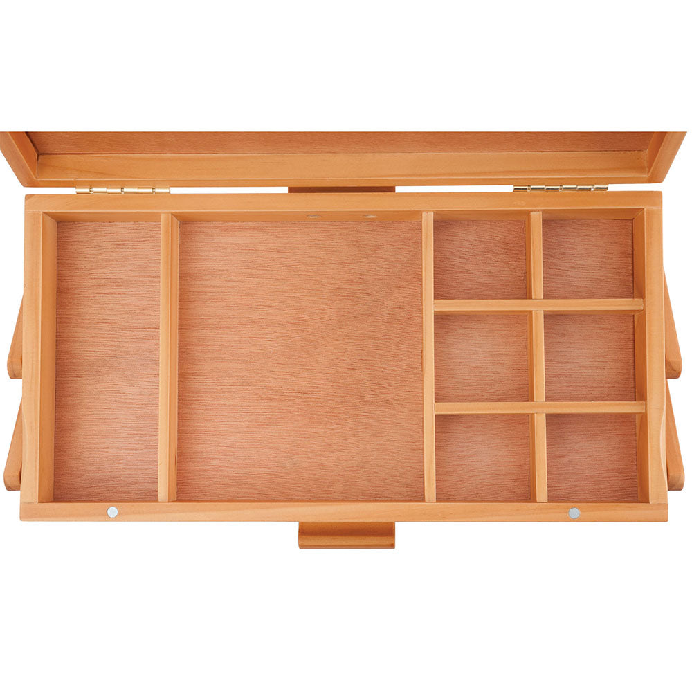 MILWARD 3-Tier Cantilever Wooden Sewing Box Pine 17 × 37 × 22.5cm