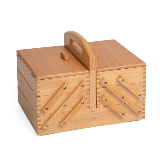 MILWARD 3-Tier Cantilever Wooden Sewing Box Pine 23 × 31 × 25.2cm