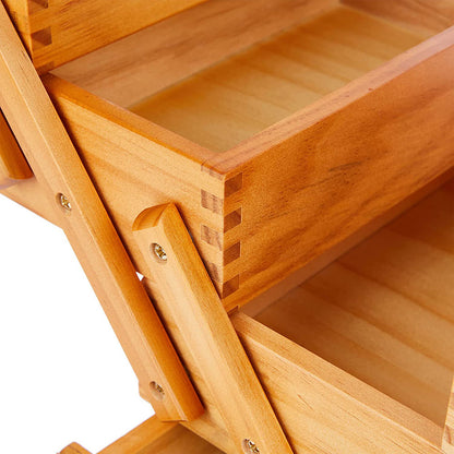 MILWARD 3-Tier Cantilever Wooden Sewing Box Pine 17 × 29 × 18cm