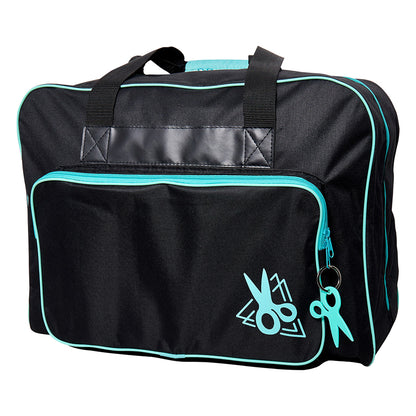 SEW EASY Padded Sewing Machine Tote Bag, 44 × 20 × 38 cm, Black/Turquoise