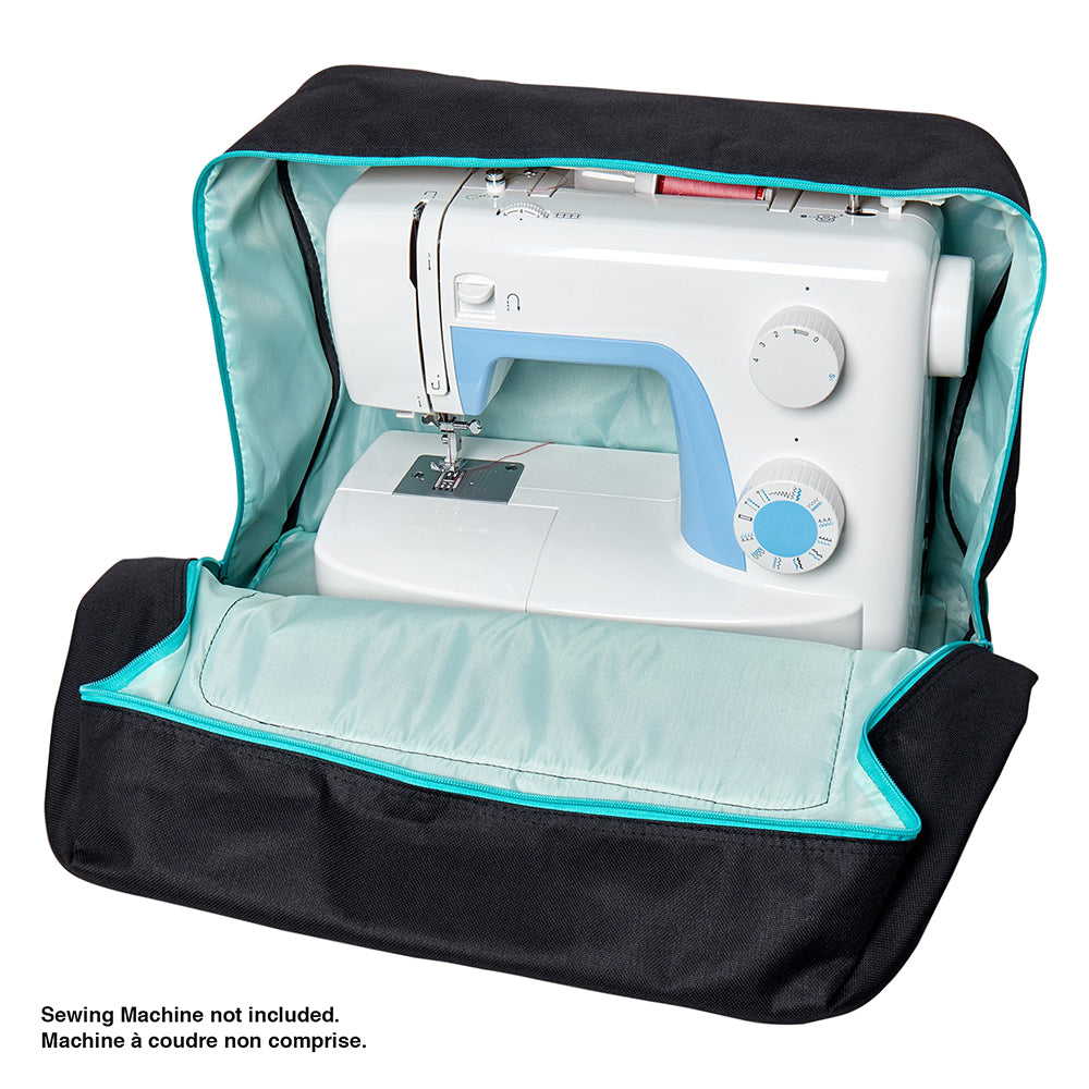 SEW EASY Padded Sewing Machine Tote Bag, 44 × 20 × 38 cm, Black/Turquoise