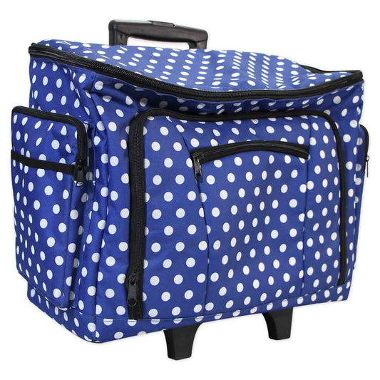 VIVACE Sewing Machine Trolley – Blue Polka Dots – 52 × 37 × 23 cm (20½″ × 14½″ × 9″)