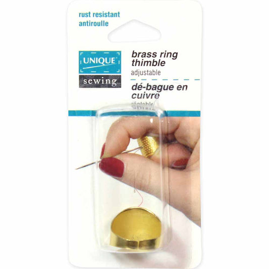 UNIQUE SEWING Brass Ring Thimble — Adjustable