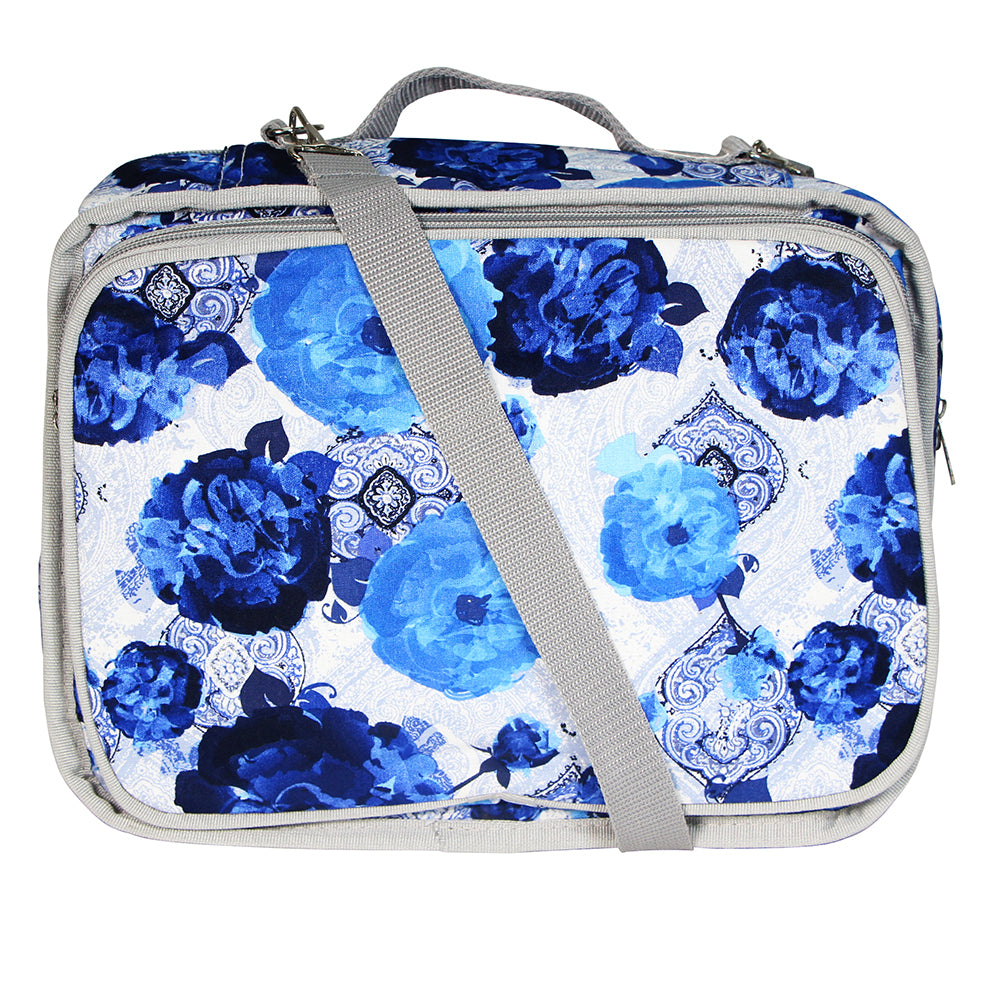 VIVACE Craft Accessories Tote Blue Floral 33 x 25 x 13 cm