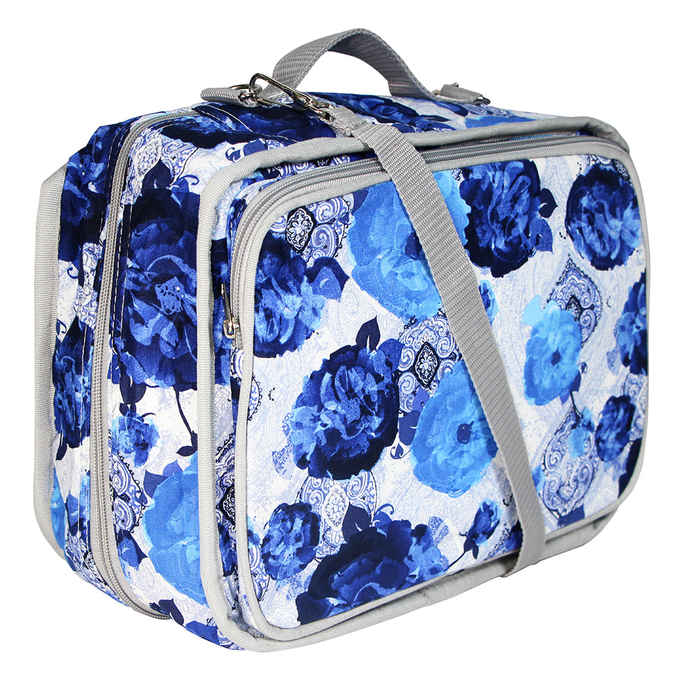 VIVACE Craft Accessories Tote Blue Floral 33 x 25 x 13 cm
