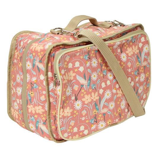 VIVACE Craft/Accessories Tote – Floral Dark Pink – 33 × 25 × 13 cm (13 × 10 × 5 in)