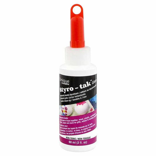 UNIQUE CREATIV Styro‑tak™ Foam Glue – 60 mL (2 fl oz)