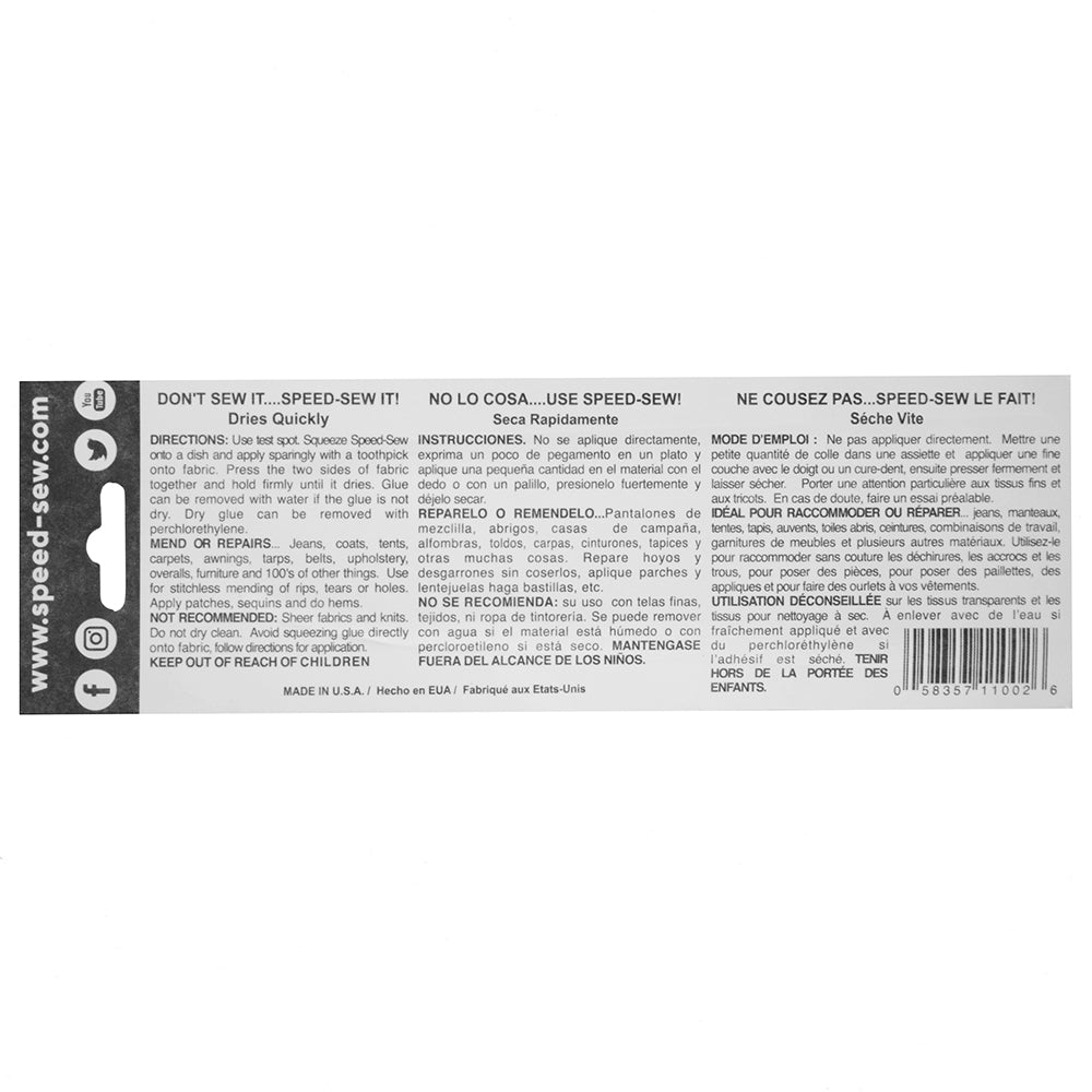 SPEED SEW Premium No-Sew Fabric Mender Glue Tube 50 mL