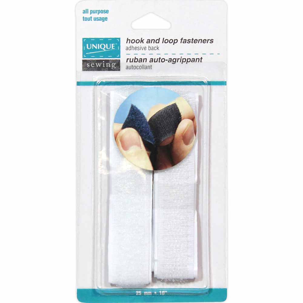 UNIQUE SEWING Self‑Gripping Fastener Strip — 25 cm (10″), White