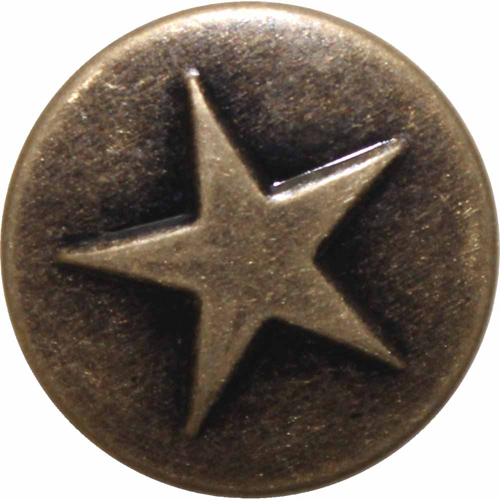 UNIQUE SEWING Jean Buttons — No-Sew, Antique Copper Large Stars, 17 mm, 6 pcs - product view 3