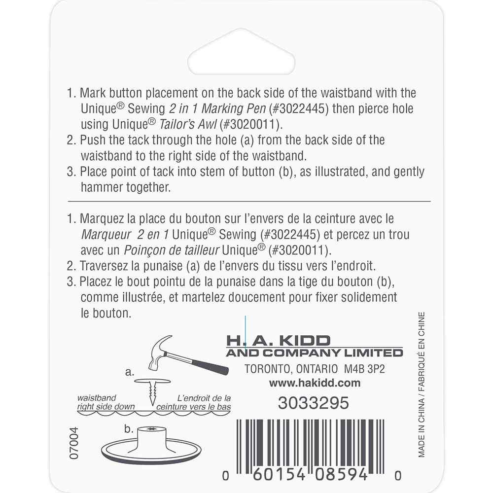 UNIQUE SEWING Jean Buttons — No-Sew, Antique Silver 5 Stars, 20 mm (3/4 in.), 6 pcs - product view 2