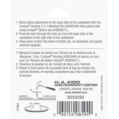 UNIQUE SEWING Jean Buttons — No-Sew, Antique Silver 5 Stars, 20 mm (3/4 in.), 6 pcs - product view 2