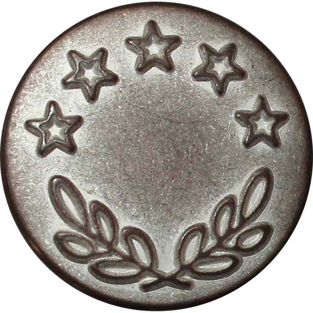 UNIQUE SEWING Jean Buttons — No-Sew, Antique Silver 5 Stars, 20 mm (3/4 in.), 6 pcs - product view 3