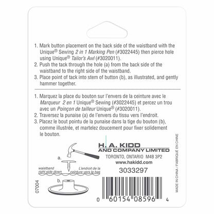 UNIQUE SEWING Jean Buttons — No-Sew, Antique Brass 5 Stars, 20 mm (3/4 in.), 6 pcs - product view 2