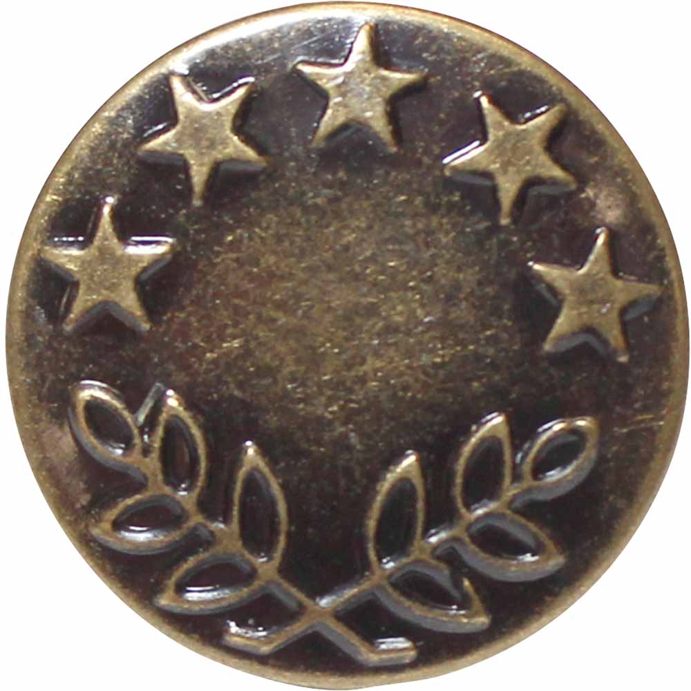 UNIQUE SEWING Jean Buttons — No-Sew, Antique Brass 5 Stars, 20 mm (3/4 in.), 6 pcs - product view 3